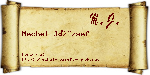 Mechel József névjegykártya